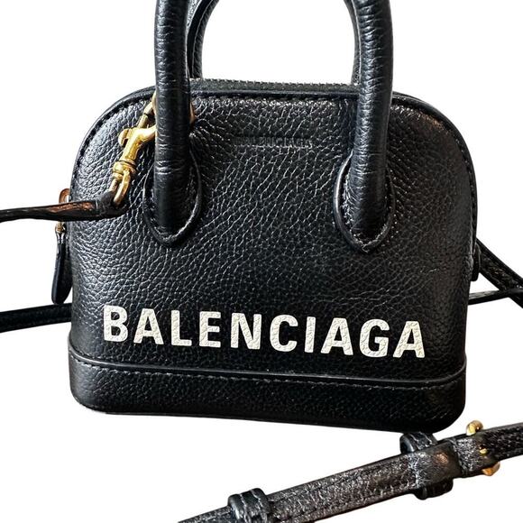 Balenciaga Handbags - NWOT Balenciaga Black Ville Mini Bag with Gold Accents